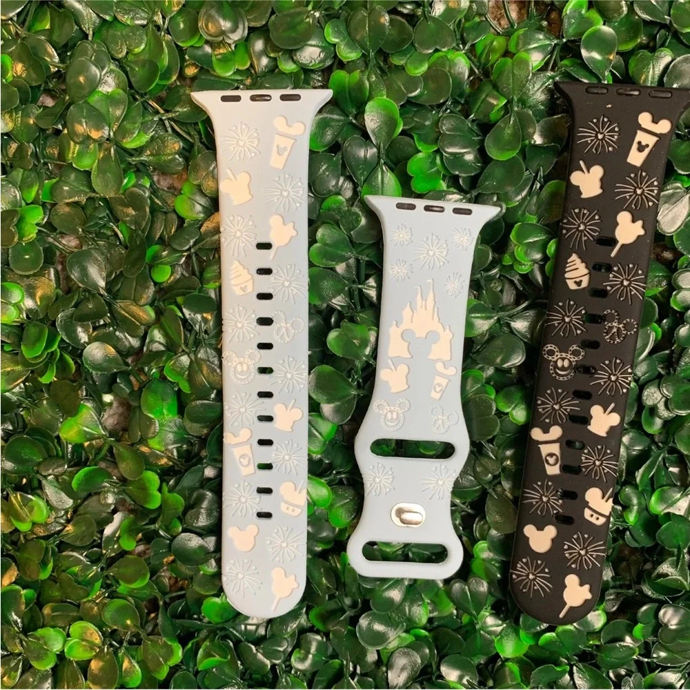 Disney Parks Themed Silicone Watch Bands for Apple Smart Watch 42/44/45/49mm
